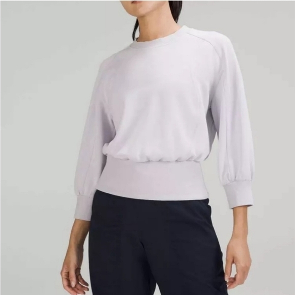 Lululemon Softstreme Ribbed Hem Pullover Sweater Faint Lavender Women's Size 6 - Picture 3 of 11